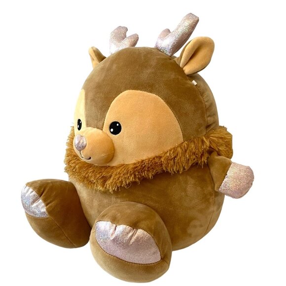 NEW Large Animal Adventure Squeeze w/Love XTRA PUFF Reindeer Glittery Plush-15" - Picture 6 of 16